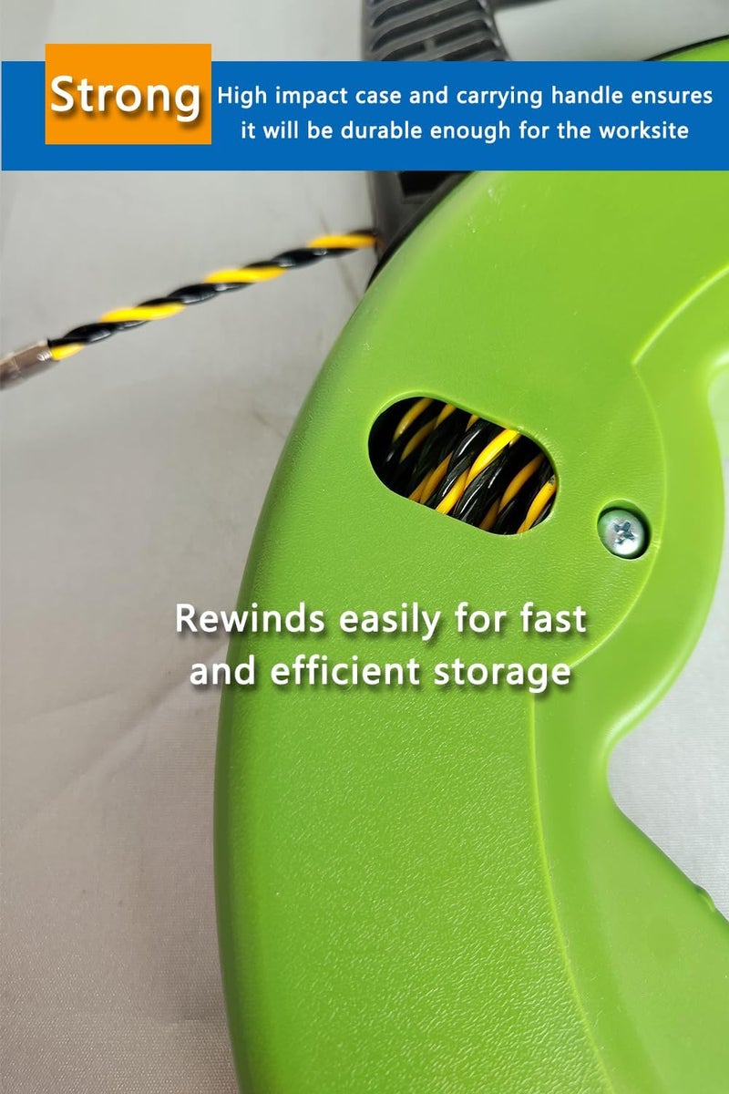 BORUI Fish tape wire puller 1/6-Inch x 165-Foot electrical fish tape 165ft PET Diameter 3 Wires Twisted with Guide Spring Optimized Housing and Handle fish tape 【4.5mm*50m】 - Image 4